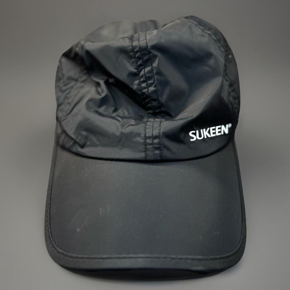 SUKEEN Black Lightweight Running Hat Nylon Performance Cap Adjustable -919